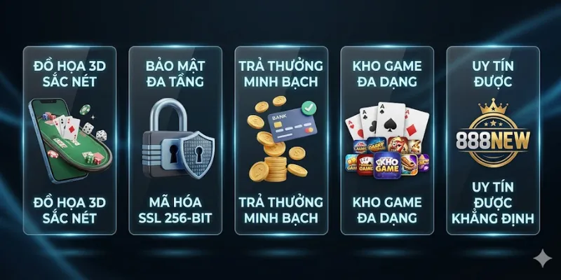 Các ưu điểm hấp dẫn người chơi game bài 888NEW